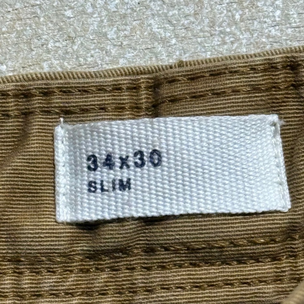 Gap For Good Mens Slim Fit Chinos Tan Khaki Casual Pants 34x30 NEW - Picture 6 of 8
